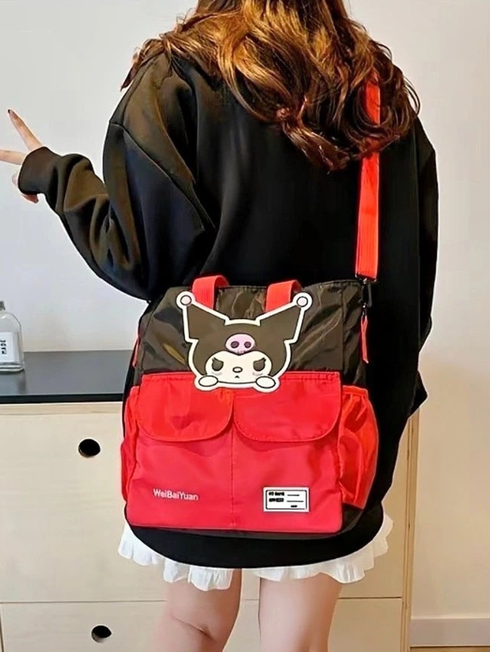 WeilaiYuan Kuromi tote bag in Red & Black NWT